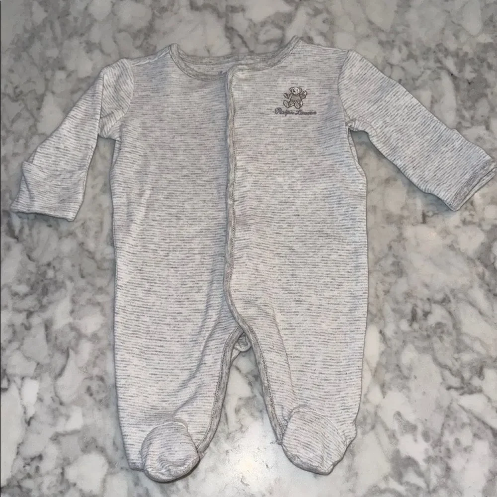 RALPH LAUREN STRIPED FOOTIE NB